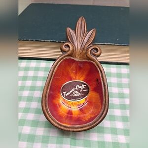 Vintage 1962 Treasure Craft Hawaii No.40 Pineapple Shaped Trinket Dish